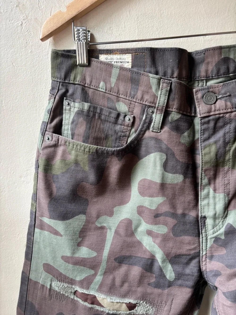 Levi’s Premium Camouflage 5 Pocket Hi-Ball Jeans EXC Size 34